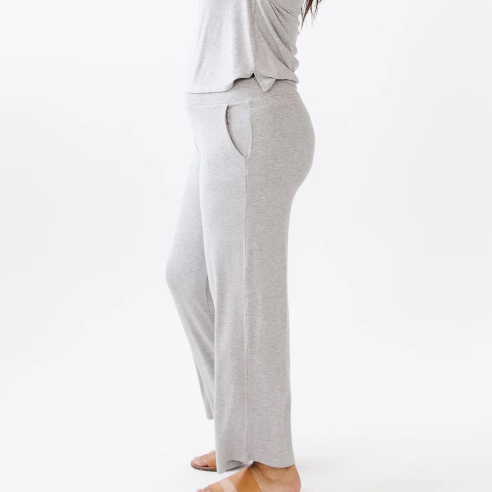 Grey Rib-Knit Lounge Pant - Picture 4 of 6